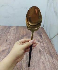 کفگیر مشکی طلا جنس استیل رنگ ثابت و ضد زنگ قابل استفاده در ماشین ظرفشویی وارداتی از چین