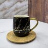 چای خوری مشکی دسته طلایی جنس زیره بامبو وارداتی از چین