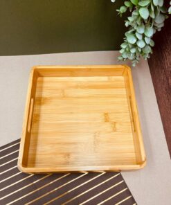 خرید سینی چوبی بامبو مربع کوچک با کیفیت عالی و ارزان