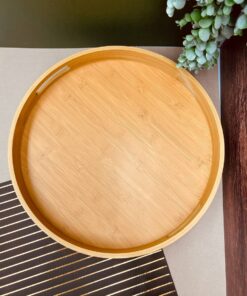 سینی چوبی بامبو گرد سایز بسیار بزرگ سبک کیفیت عالی