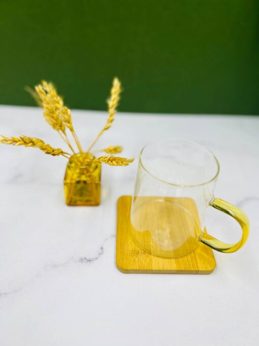 لیوان پیرکس دسته طلایی آنتی شوک قابل استفاده در ماکروفر با کیفیت عالی و ارزان وارداتی