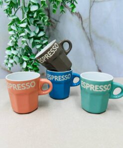 خرید و قیمت فنجان قهوه سرامیکی رنگ ثابت قابل استفاده در ماکروفر و ماشین ظرفشویی وارداتی