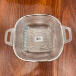 خرید اینترنتی و بدون واسطه آبکش (سبد پانچ )استیل ضد زنگ درجه یک وارداتی دسته دار مربع بازرگانی تنها پیشتازان ابعاد 20* 20سانتی متر