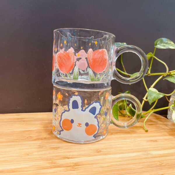 خرید اینترنتی لیوان بلوری تکی در جدیدترین طرح خرگوش و گل به حجم280 میلی لیتر بازرگانی تنها پیشتازان منطقه آزاد انزلی