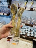 خرید اینترنتی قاشق و چنگال شش نفره طلایی رنگ ثابت وارداتی