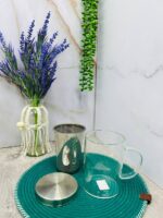 لیوان دمنوش پیرکس شعله مستقیم صافی استیل