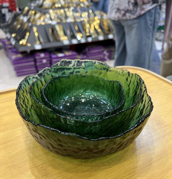 کاسه بلور دلی سه تایی در سه سایز