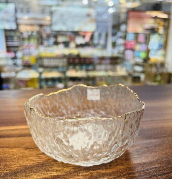 کاسه پذیرایی بلور دلی لب‌طلا DX4005AR