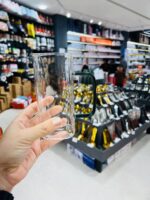 فروش لیوان مربع پیرکس دسته رنگی آنتی شوک وارداتی