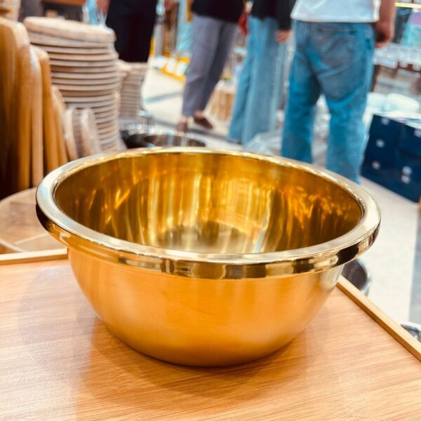 خرید اینترنتی لگن گرد استیل طلایی ضد زنگ و و رنگ ثابت وارداتی از چین در فروشگاه تنها پیشتازان