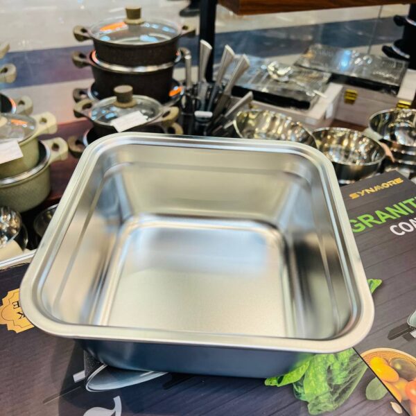 لگن مربع استیل نگیر ضد زنگ و رنگ ثابت وارداتی از چین در فروشگاه تنها پیشتازان