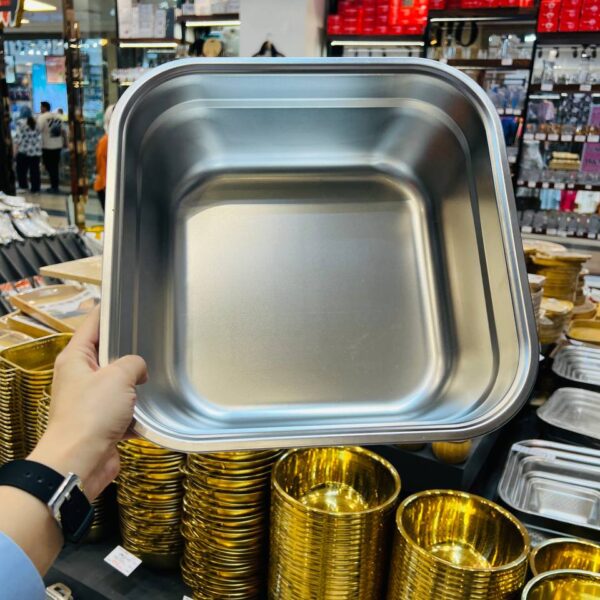 لگن مربع استیل نگیر ضد زنگ و رنگ ثابت وارداتی از چین در منطقه آزاد انزلی