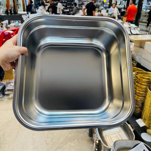 لگن مربع استیل نگیر ضد زنگ و رنگ ثابت وارداتی از چین در فروشگاه تنها پیشتازان