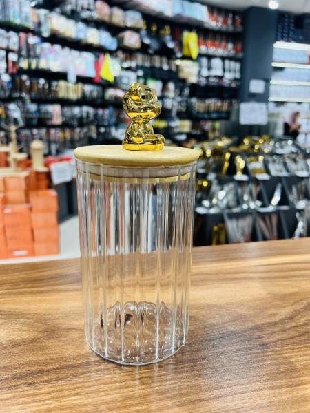 mini_IMG_2684 بانکه پیرکس درب بامبو مدل RN14 با طرح عروسکی – ظرف شیشهای فانتزی و مقاوم – بانکه پیرکس درب چوبی – بازرگانی تنها پیشتازان